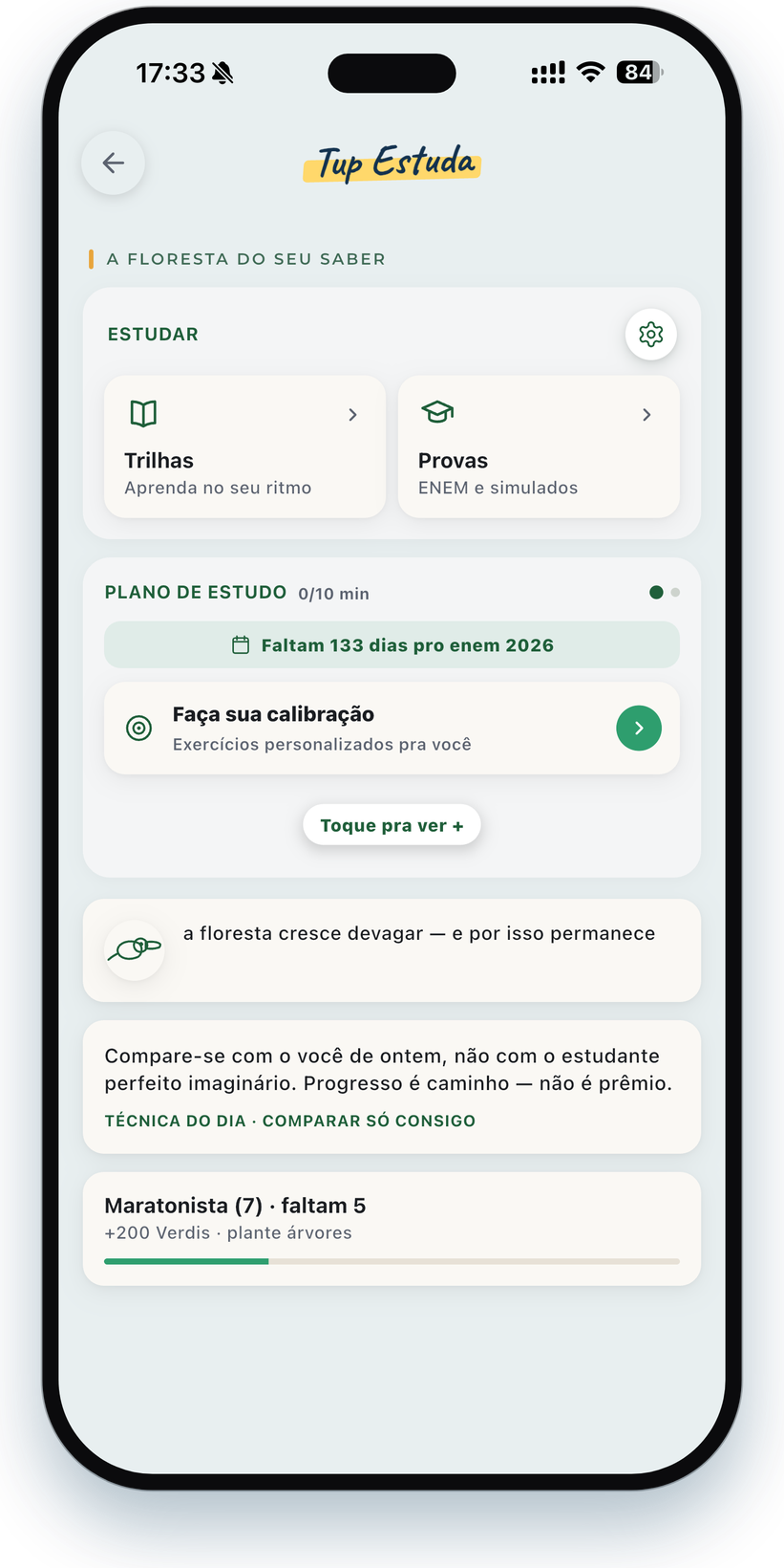Plano de estudos do Tupham